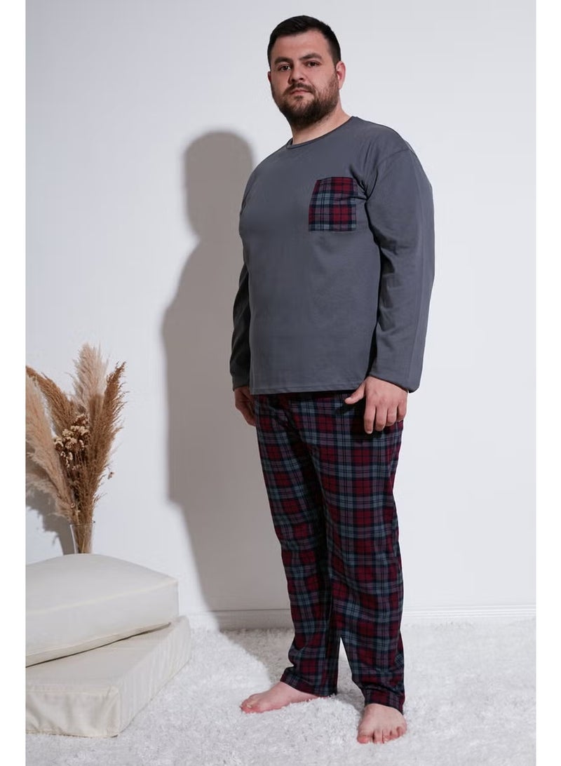 Buratti Cotton Regular Fit Plus Size Pajama Set Men's Pajama Set 6572001B - Image 4